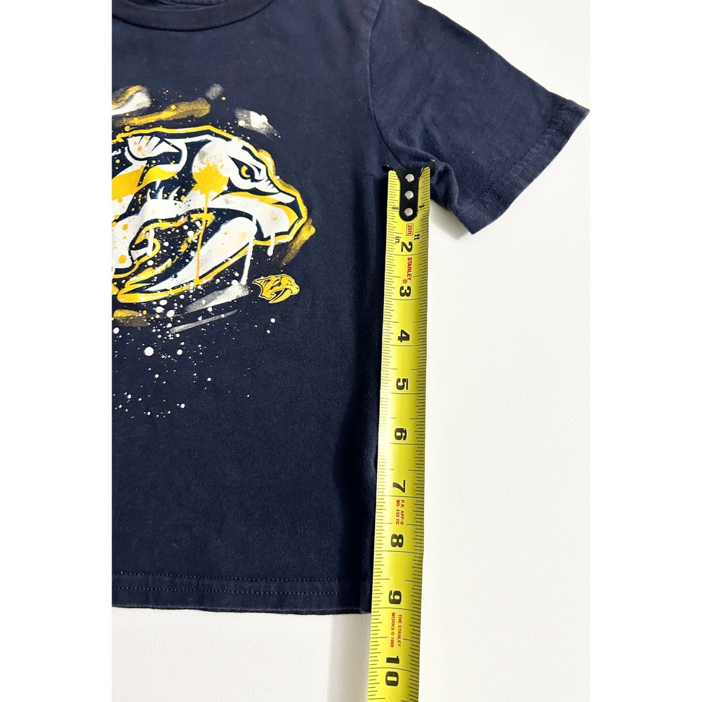 NHL Nashville Predators Kids Navy Blue Graphic T-Shirt Size Small 4 Hockey Tee - Picture 2 of 5